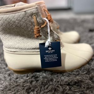 Cream Sperry Duck Boots- BRAND NEW